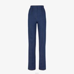 Fendi mujer pantalones de mezclilla 2LH8E1196 vestir azul