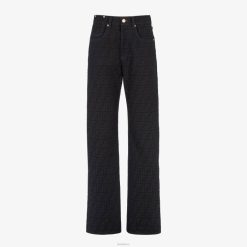 Fendi mujer pantalones de mezclilla jacquard 2LH8E957 vestir azul