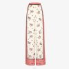 Fendi mujer pantalones de seda 2LH8E1038 vestir rosa