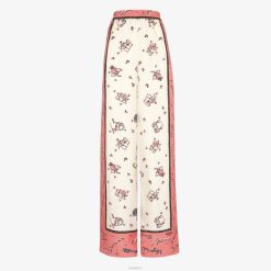 Fendi mujer pantalones de seda 2LH8E1038 vestir rosa