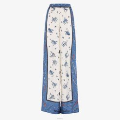 Fendi mujer pantalones de seda 2LH8E1251 vestir azul