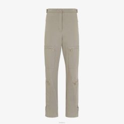 Fendi mujer pantalones de taladro paloma 2LH8E1191 vestir beige