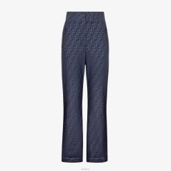Fendi mujer pantalones ff de tejido técnico 2LH8E1176 vestir azul