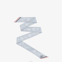 Fendi mujer pañuelo de seda a rayas 2LH8E122 accesorios azul