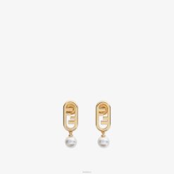 Fendi mujer pendientes en forma de o'lock 2LH8E1700 joyas oro