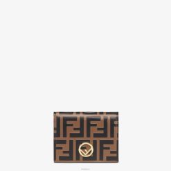 Fendi mujer pequeña cartera de cuero 2LH8E1481 accesorios marrón