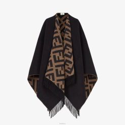 Fendi mujer poncho de lana y cachemira 2LH8E272 accesorios multicolor