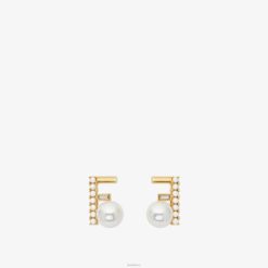 Fendi mujer primeros pendientes 2LH8E1714 joyas oro
