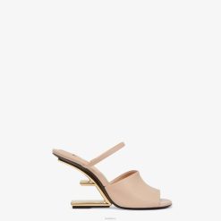 Fendi mujer sandalias de cuero de tacón alto 2LH8E1279 zapatos rosa