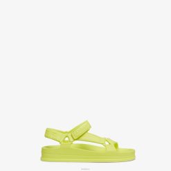 Fendi mujer sandalias de goma de neón 2LH8E1397 zapatos amarillo