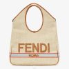 Fendi mujer shopper en paja natural 2LH8E596 accesorios beige
