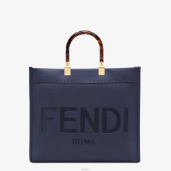 Fendi mujer shopper mediano de cuero Sunshine 2LH8E869 accesorios azul