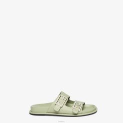 Fendi mujer siente diapositivas de cuero 2LH8E1303 zapatos verde