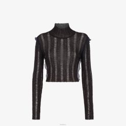 Fendi mujer suéter de nailon y mohair 2LH8E994 vestir negro