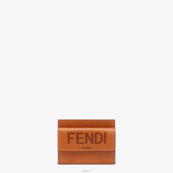 Fendi mujer tarjetero de piel Roma 2LH8E1556 accesorios marrón