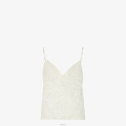 Fendi mujer top de encaje 2LH8E941 vestir blanco