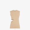 Fendi mujer top de lana 2LH8E1080 vestir beige