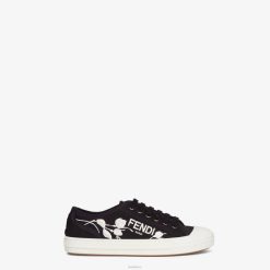 Fendi mujer tops bajos de lona 2LH8E1327 zapatos negro