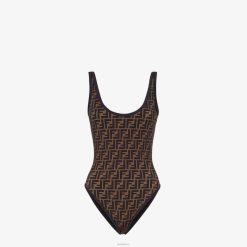 Fendi mujer traje de baño de licra 2LH8E1012 vestir negro