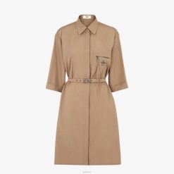 Fendi mujer vestido de algodón 2LH8E1069 vestir marrón