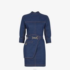 Fendi mujer vestido de Denim 2LH8E1197 vestir azul