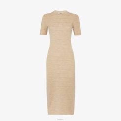 Fendi mujer vestido de lana 2LH8E1082 vestir beige