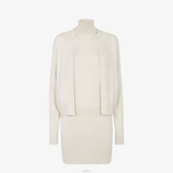 Fendi mujer vestido de lana 2LH8E1132 vestir beige