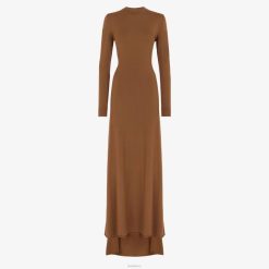 Fendi mujer vestido de lana 2LH8E1249 vestir marrón