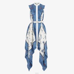 Fendi mujer vestido de seda 2LH8E1039 vestir azul