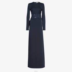 Fendi mujer vestido de seda 2LH8E1134 vestir azul