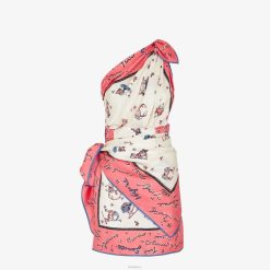 Fendi mujer vestido de seda 2LH8E985 vestir rosa