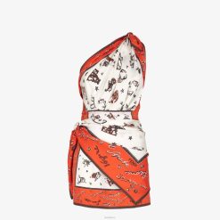 Fendi mujer vestido de seda 2LH8E989 vestir naranja