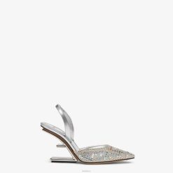 Fendi mujer zapatos de tacón alto con strass 2LH8E1317 zapatos plata