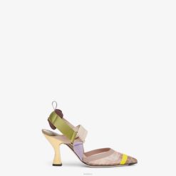 Fendi mujer zapatos de tacón alto de malla 2LH8E1383 zapatos rosa