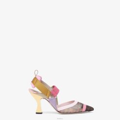 Fendi mujer zapatos de tacón alto de malla 2LH8E1392 zapatos marrón