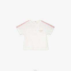 Fendi niños camiseta de punto con bandas ff 2LH8E2809 vestir blanco