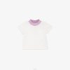 Fendi niños camiseta de punto con logo lila 2LH8E2777 vestir blanco