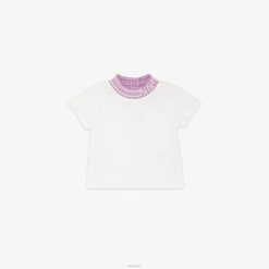 Fendi niños camiseta de punto con logo lila 2LH8E2777 vestir blanco