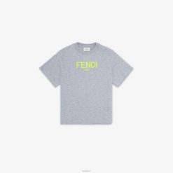Fendi niños camiseta junior de punto con estampado neón 2LH8E2873 vestir gris