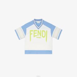 Fendi niños camiseta larga de acetato con letras 2LH8E2968 vestir blanco
