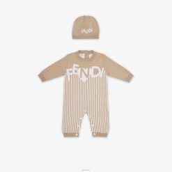 Fendi niños conjunto de punto para bebé 2LH8E2752 vestir beige