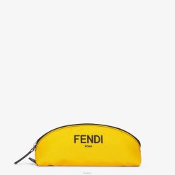Fendi niños estuche de nailon para bolígrafos 2LH8E2938 accesorios amarillo