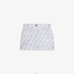 Fendi niños falda de jacquard para jóvenes 2LH8E2866 vestir plata