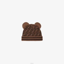 Fendi niños gorro junior de lana virgen con logo 2LH8E2935 accesorios moda
