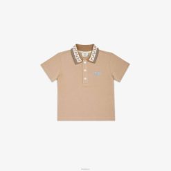 Fendi niños polo de piqué para bebé 2LH8E2761 vestir beige