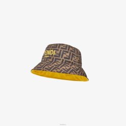 Fendi niños sombrero cloche reversible de nailon ff 2LH8E2902 accesorios amarillo