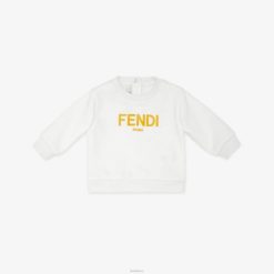 Fendi niños sudadera romaníes 2LH8E2812 vestir blanco