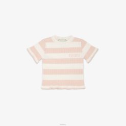 Fendi niños top de punto color crema 2LH8E2823 vestir rosa