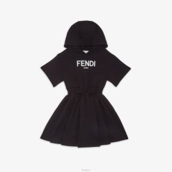 Fendi niños vestido de lana roma 2LH8E2882 vestir negro