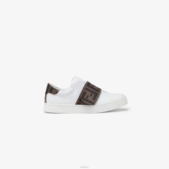 Fendi niños Zapatillas unisex junior de piel de napa. 2LH8E2954 zapatos blanco